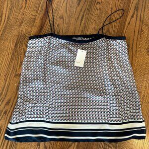 Vince medium silk tank, blue multi-colored